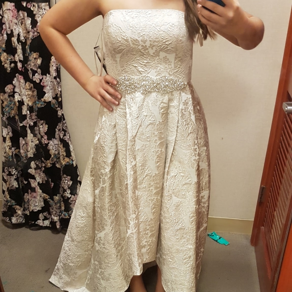 Prom Evening gown by Cachet Ivory Gold